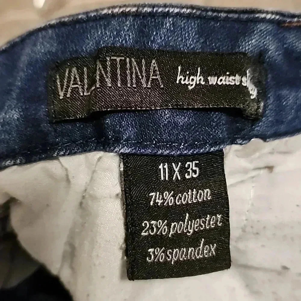 Valentina High Waist Skinny Stretch Distressed Denim Jeans - size 11- NWOT - Picture 5 of 5